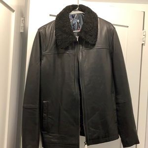 Ted Baker (London) Never worn, still tagged, 100% ovine leather jacket (black).